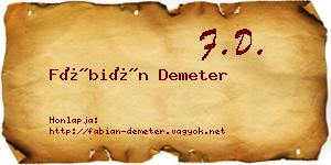 Fábián Demeter névjegykártya