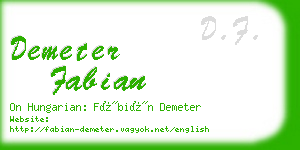 demeter fabian business card